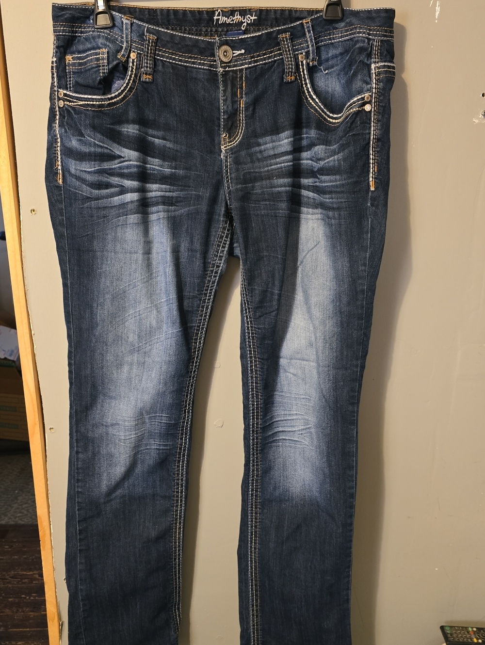 Amethyst Jeans Women's Dark Indigo Straight Leg Jeans